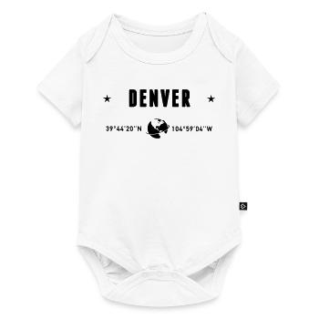 Denver, Colorado, coordonnées : planète Terre - Body à manches courtes Premium Bébé - blanc - Devant