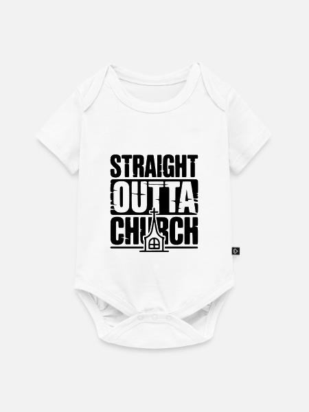 Straight Outta Kirche - Baby Premium Kurzarmbody - Weiß