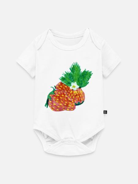 Erdbeeren Art - Baby Premium Kurzarmbody - Weiß