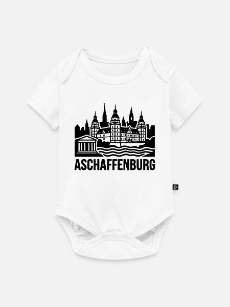 Aschaffenburg Silhouette Wahrzeichen - Baby Premium Kurzarmbody - Weiß