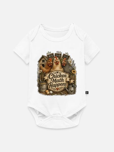Chicken Math Happens - Baby Premium Kurzarmbody - Weiß