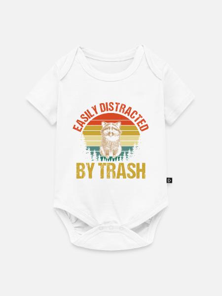 Trash Panda Raccoon - Baby Premium Kurzarmbody - Weiß