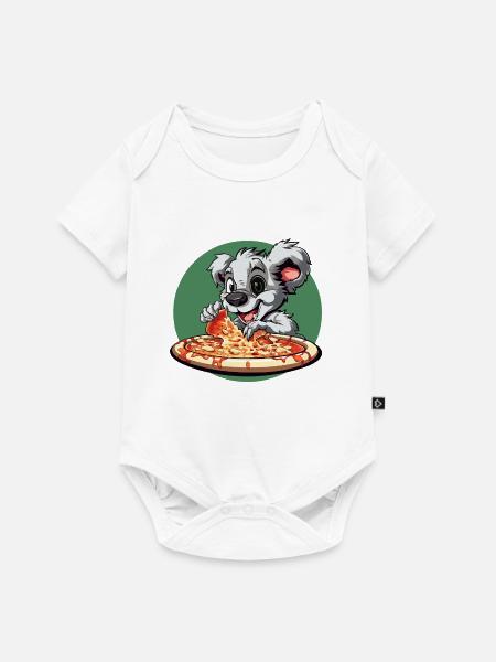Pizza-Hund Cartoon: Käseabenteuer - Baby Premium Kurzarmbody - Weiß