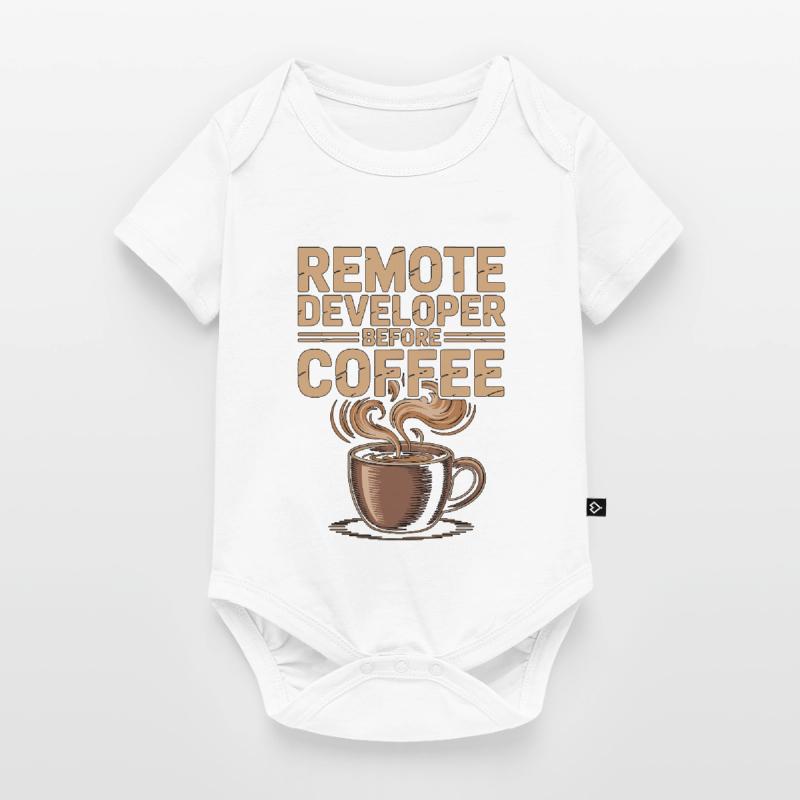 Remote Developer Before Remote Coder Coffee Lover Baby Premium Kurzarmbody