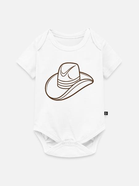 Cowboyhut - Baby Premium Kurzarmbody - Weiß