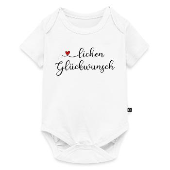 herzlichen Glückwunsch - Baby Premium Kurzarmbody - Weiß - Vorne