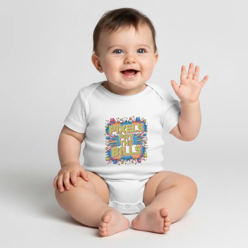 Game Developer Pixels Pay The Bills Web Developer Baby Premium Kurzarmbody