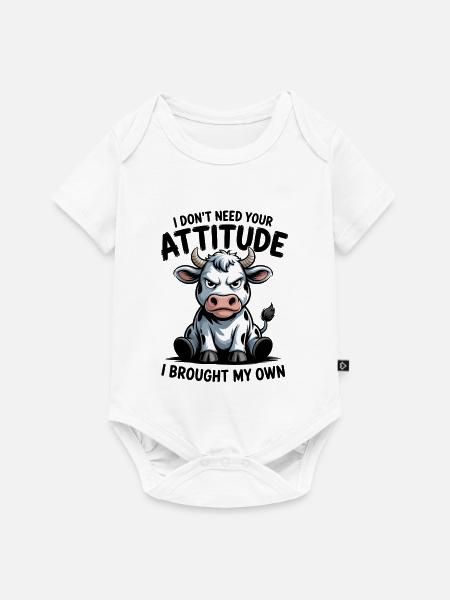 Kuh Attitüde Spruch - Baby Premium Kurzarmbody - Weiß