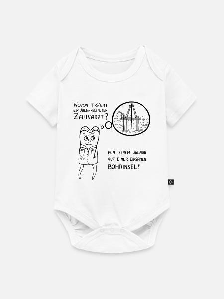 zahnarzt-bohrinsel - Baby Premium Kurzarmbody - Weiß