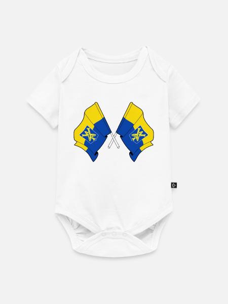 Zandvoort Crossed-Fahnen - Baby Premium Kurzarmbody - Weiß