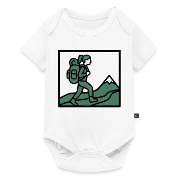 Hiker Backpack Mountains Hiking Women Wanderlust - Baby Premium short-sleeve bodysuit - white - Front