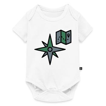 Compass Map Hiking Geocaching Survival - Baby Premium short-sleeve bodysuit - white - Front