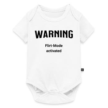 Warning - Flirt-Mode activated - Baby Premium short-sleeve bodysuit - white - Front