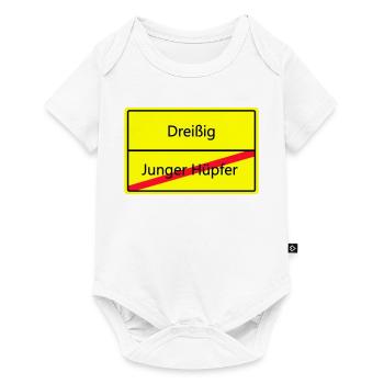 Warnschild Humor: Junger Hüpfler - Baby Premium Kurzarmbody - Weiß - Vorne