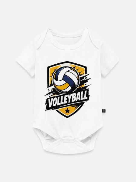 Schlagkraft Volleyball Shield - Baby Premium Kurzarmbody - Weiß