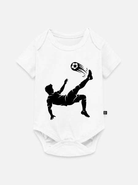 Fallrückzieher Fussball Silhouette - Baby Premium Kurzarmbody - Weiß