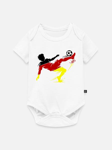 Fallrückzieher Deutschland Fussball - Baby Premium Kurzarmbody - Weiß