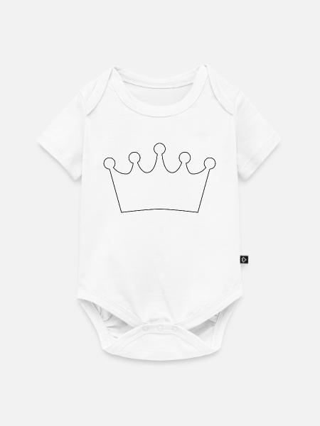 Kronenumriss - Baby Premium Kurzarmbody - Weiß