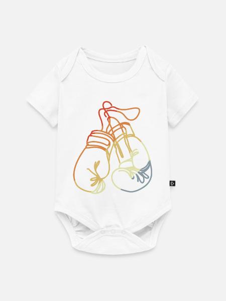 Boxhandschuhe Retro Style - Baby Premium Kurzarmbody - Weiß