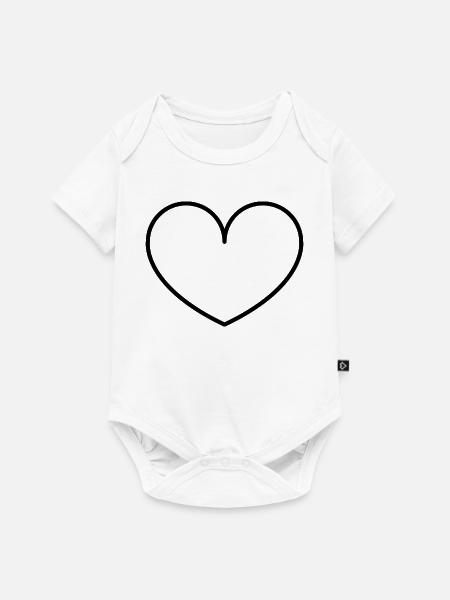 Herz - Baby Premium Kurzarmbody - Weiß