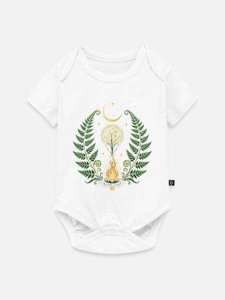 Kupala-Farnblume - Baby Premium Kurzarmbody - Weiß