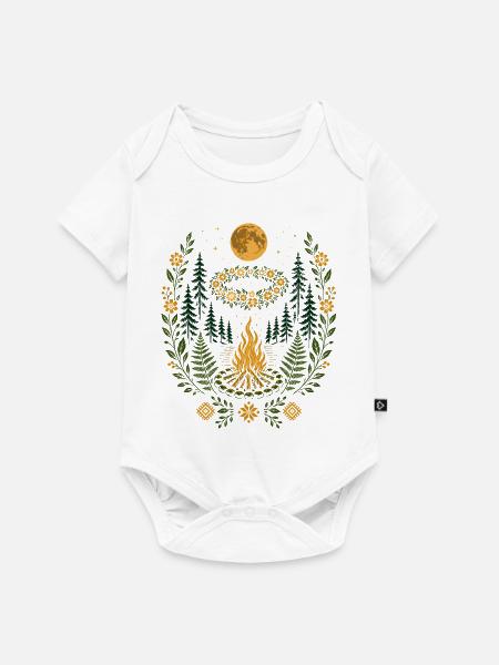 Kupala-Nacht-Lagerfeuer - Baby Premium Kurzarmbody - Weiß