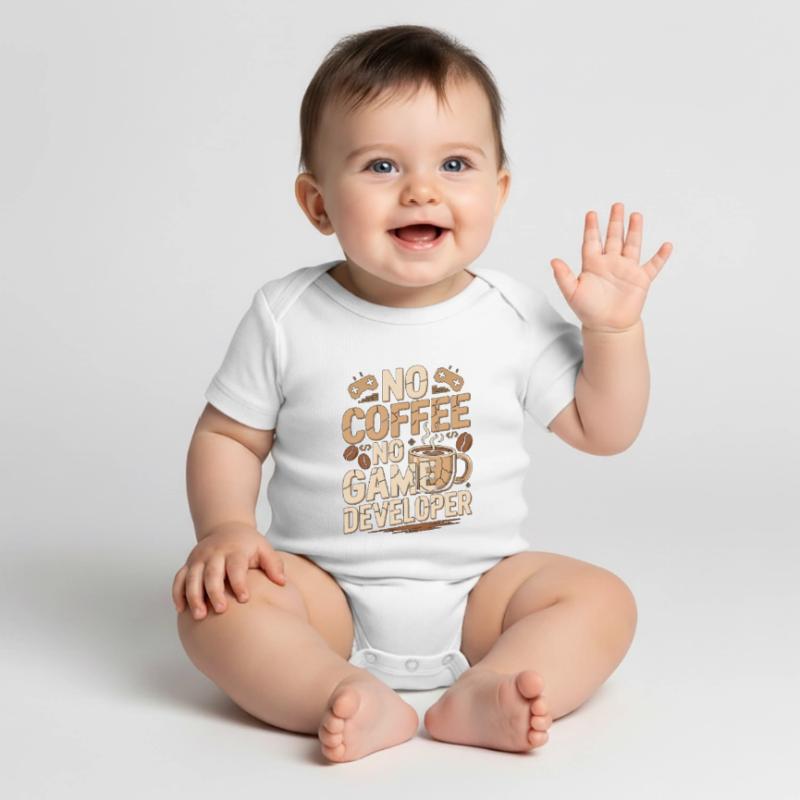 Game Developer No Coffee Game Coder Coffee Lover Baby Premium Kurzarmbody