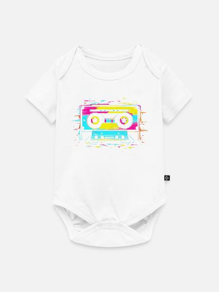 90er Kassette - Baby Premium Kurzarmbody - Weiß