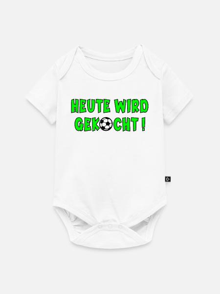 Fußball Sprüche Kochen - Baby Premium Kurzarmbody - Weiß