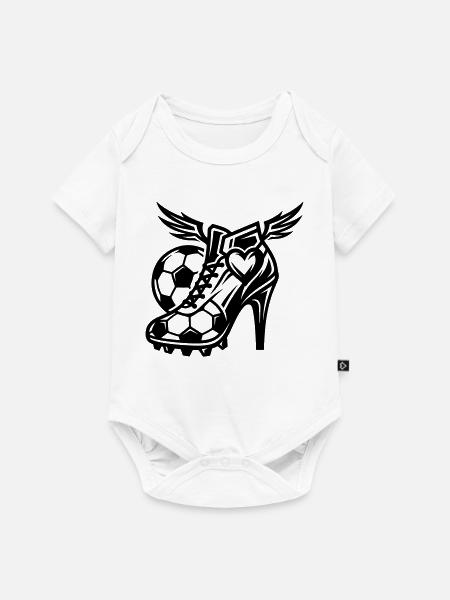 Fussballschuhe Fussball High Heels - Baby Premium Kurzarmbody - Weiß