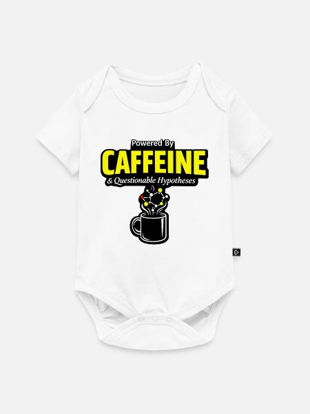 Kaffeechemie: Koffein Molekül Becher - Baby Premium Kurzarmbody - Weiß