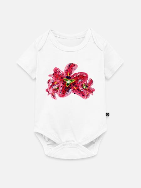 Lilien - Baby Premium Kurzarmbody - Weiß