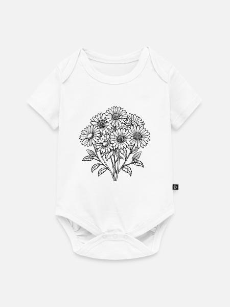 Gänseblümchenstrauß - Baby Premium Kurzarmbody - Weiß