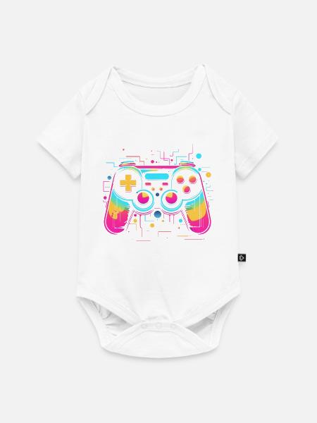 Game Controller Retrowave Look - Baby Premium Kurzarmbody - Weiß