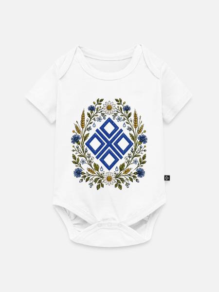 Mokosz Floral Emblem - Baby Premium Kurzarmbody - Weiß