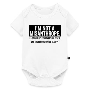 Pas de misanthrope, juste des standards élevés (noir) - Body à manches courtes Premium Bébé - blanc - Devant