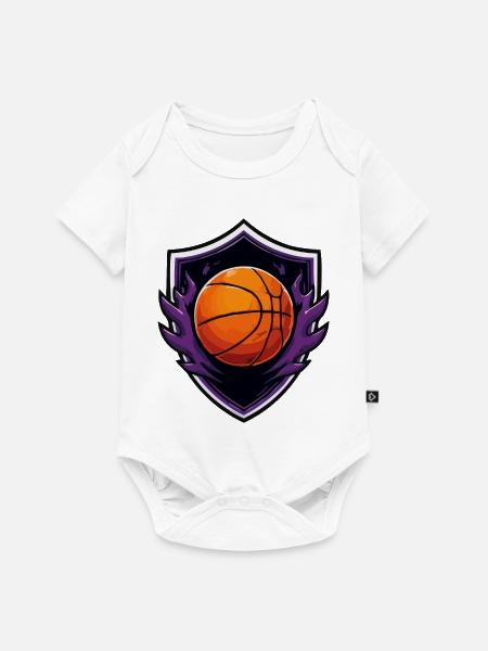 Basketballfeuer Schild - Baby Premium Kurzarmbody - Weiß