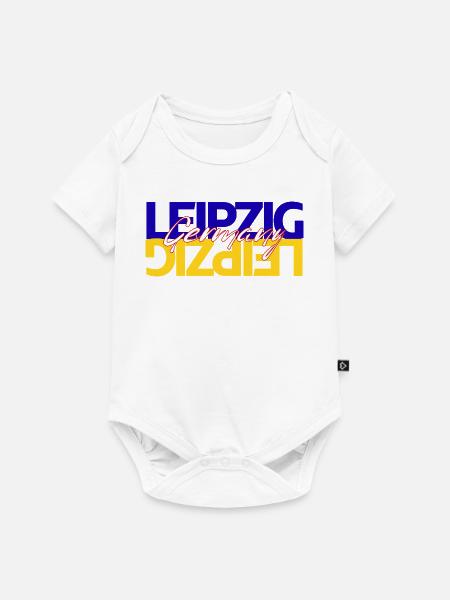 Leipzig Germany Schriftzug Overlay - Baby Premium Kurzarmbody - Weiß