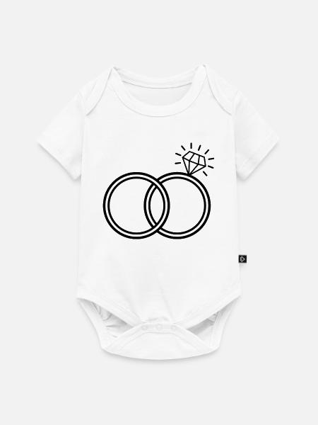 Diamantring - Baby Premium Kurzarmbody - Weiß