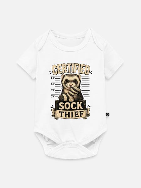 CERTIFIED SOCK THIEF - Baby Premium Kurzarmbody - Weiß