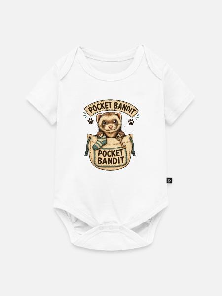 POCKET BANDIT - Baby Premium Kurzarmbody - Weiß