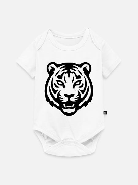 Tigerkopf - Baby Premium Kurzarmbody - Weiß