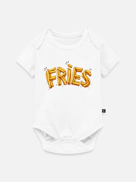 Fries Pommes Typografie Design   - Baby Premium Kurzarmbody - Weiß