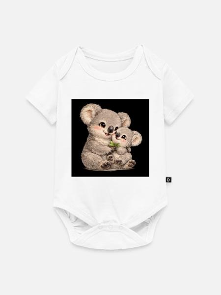 Mama Koala mit ihrem Baby - Baby Premium Kurzarmbody - Weiß