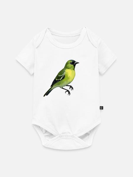Grünfink Vogel - Baby Premium Kurzarmbody - Weiß