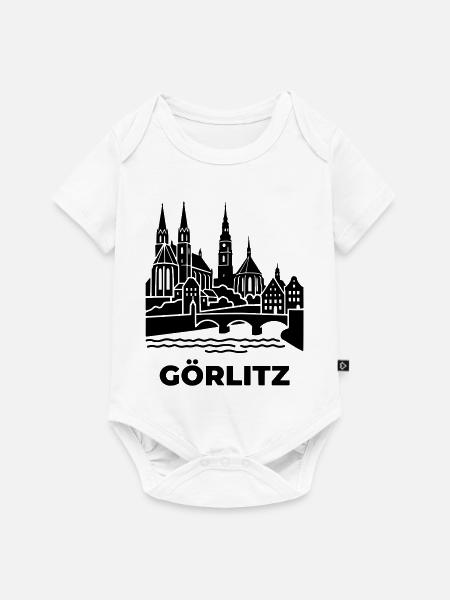 Görlitz Silhouette Wahrzeichen - Baby Premium Kurzarmbody - Weiß
