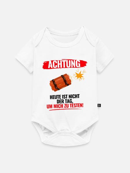 Heute Nicht Testen - Baby Premium Kurzarmbody - Weiß