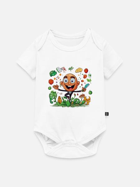 Küchenheld Gemüsezauber - Baby Premium Kurzarmbody - Weiß