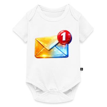 Erste Abzeichen-E-Mail - Baby Premium Kurzarmbody - Weiß - Vorne