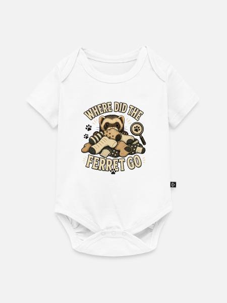 WHERE DID THE FERRET GO - Baby Premium Kurzarmbody - Weiß